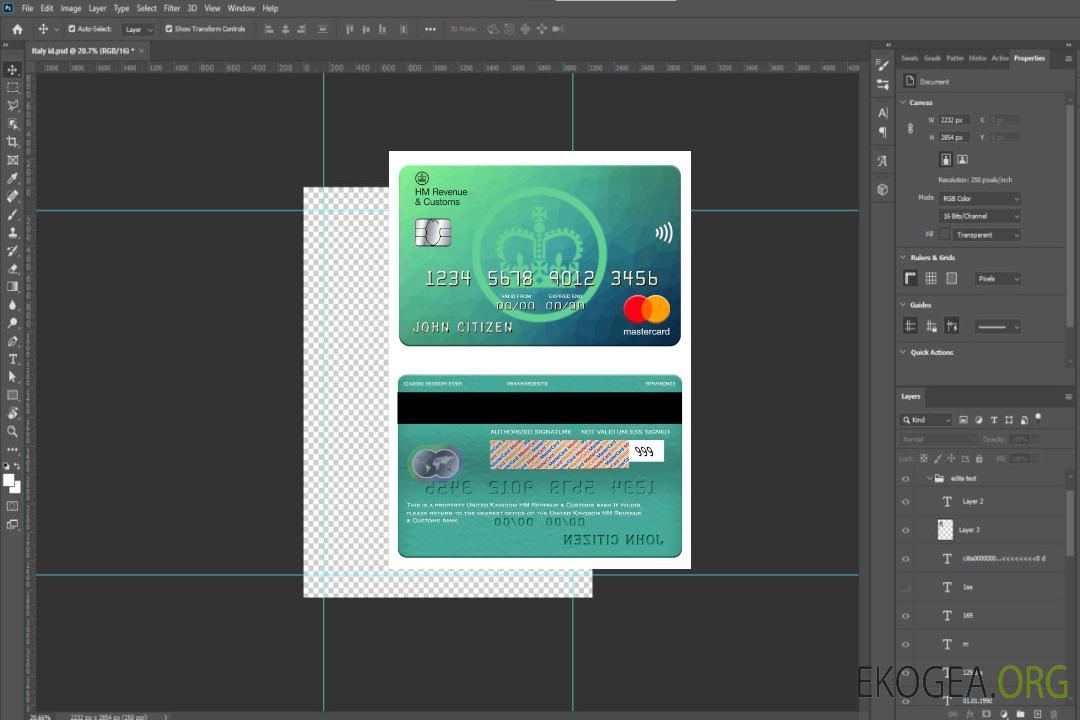 Carte Mastercard de la banque HM Revenue & Customs du Royaume-Uni template